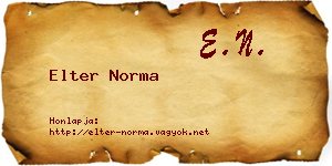 Elter Norma névjegykártya